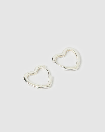 Sweetheart Silver Earrings - Large