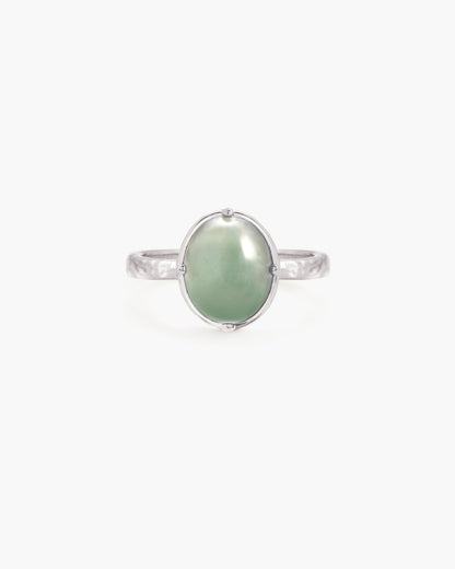 Green Aventurine Ring in Silver
