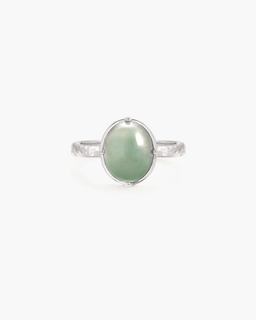 Green Aventurine Ring in Silver