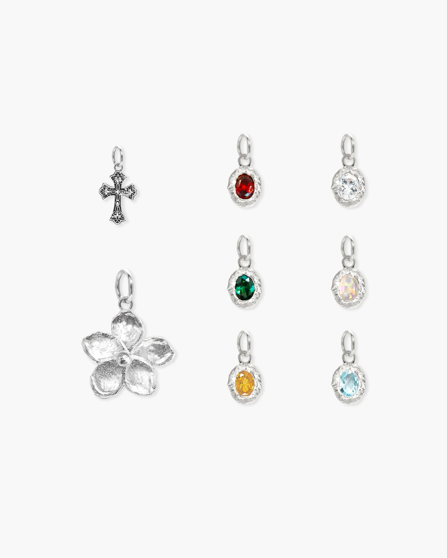 Tiny Meanings & Birthstone Charm in Silver