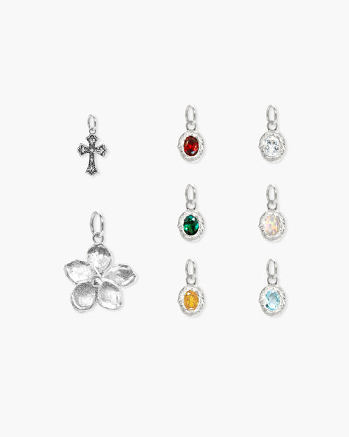 Tiny Meanings & Birthstone Charm in Silver