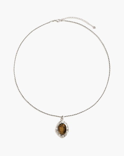 Silver Tiger's Eye Savannah Long Necklace