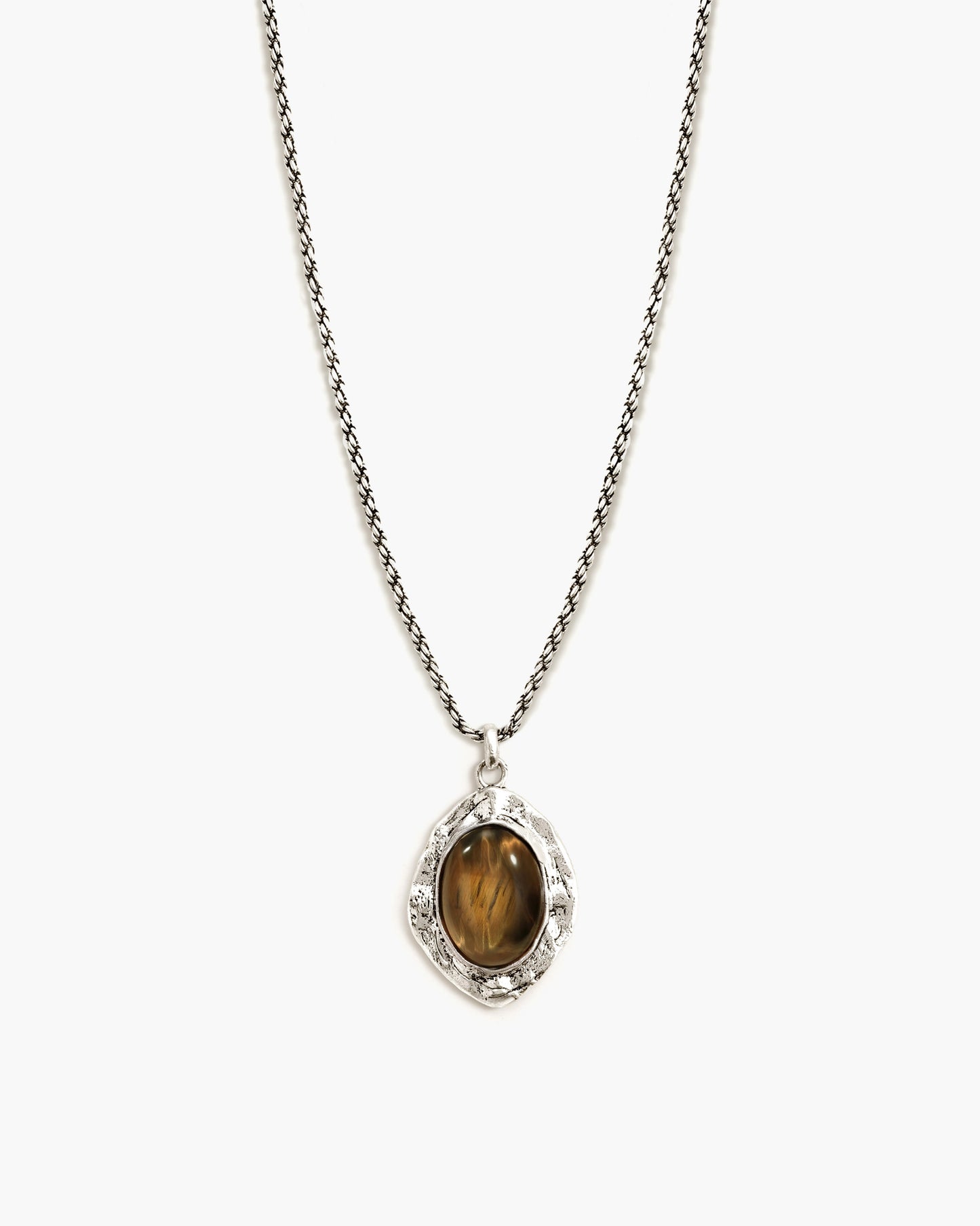 Silver Tiger's Eye Savannah Long Necklace
