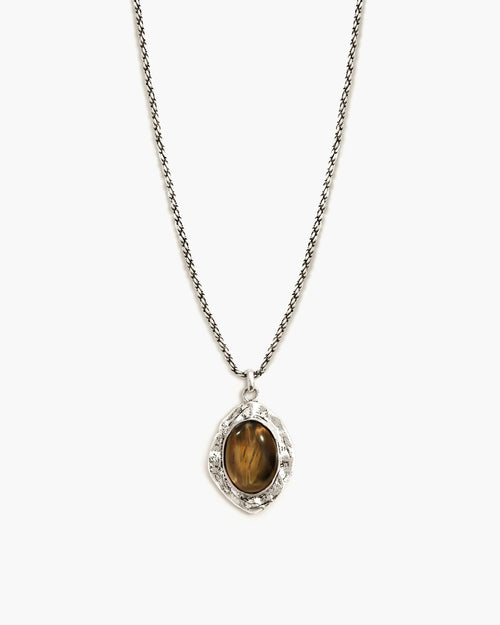 Silver Tiger's Eye Savannah Long Necklace