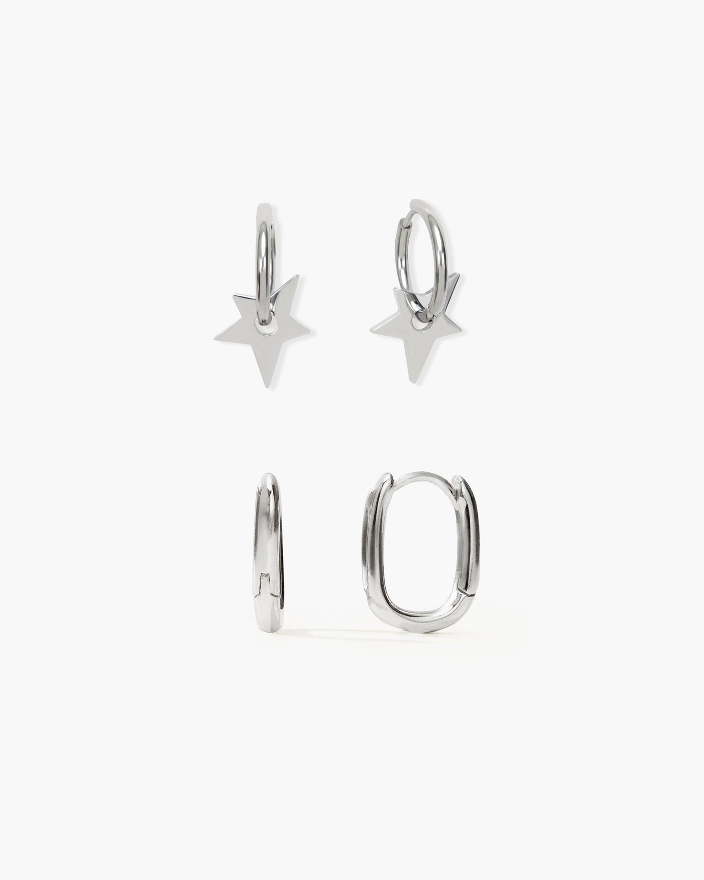 Star Earrings in Silver