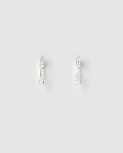 Tabitha Silver Huggie Earrings