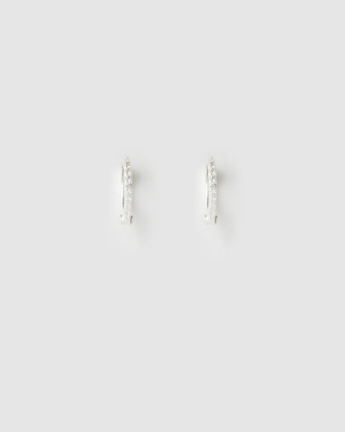 Tabitha Silver Huggie Earrings