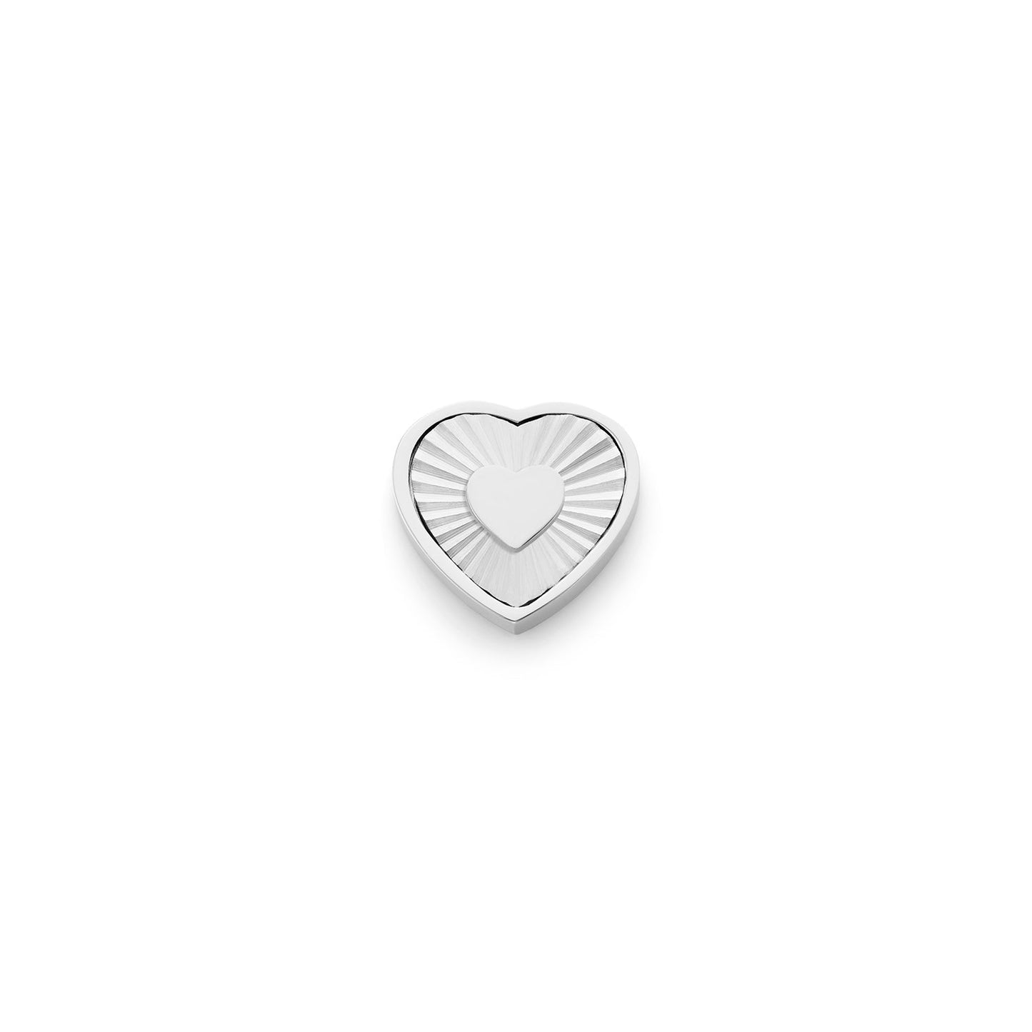 Textured Heart Charms (Silver) - Heart