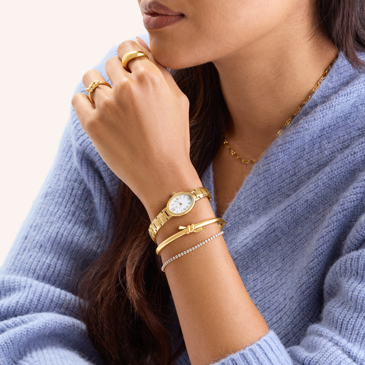 Twisted Knot Bangle (Gold)
