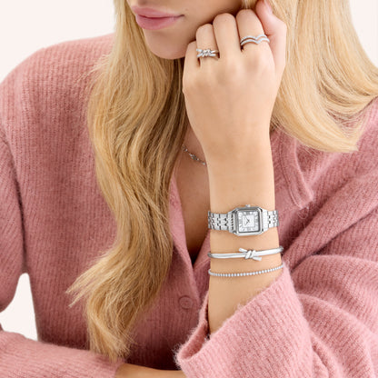 Twisted Knot Bangle (Silver)