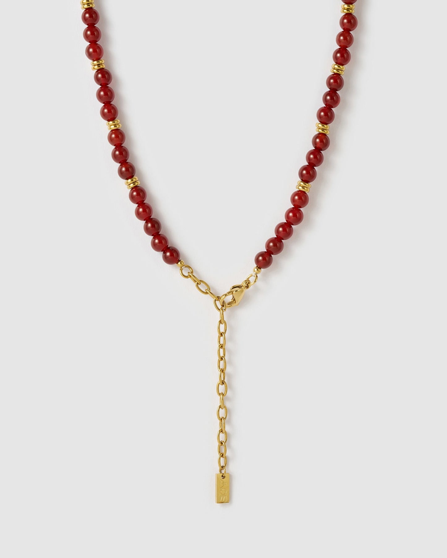 Velvet Charm Necklace - Red Agate