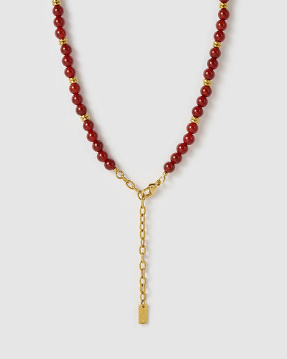 Velvet Charm Necklace - Red Agate