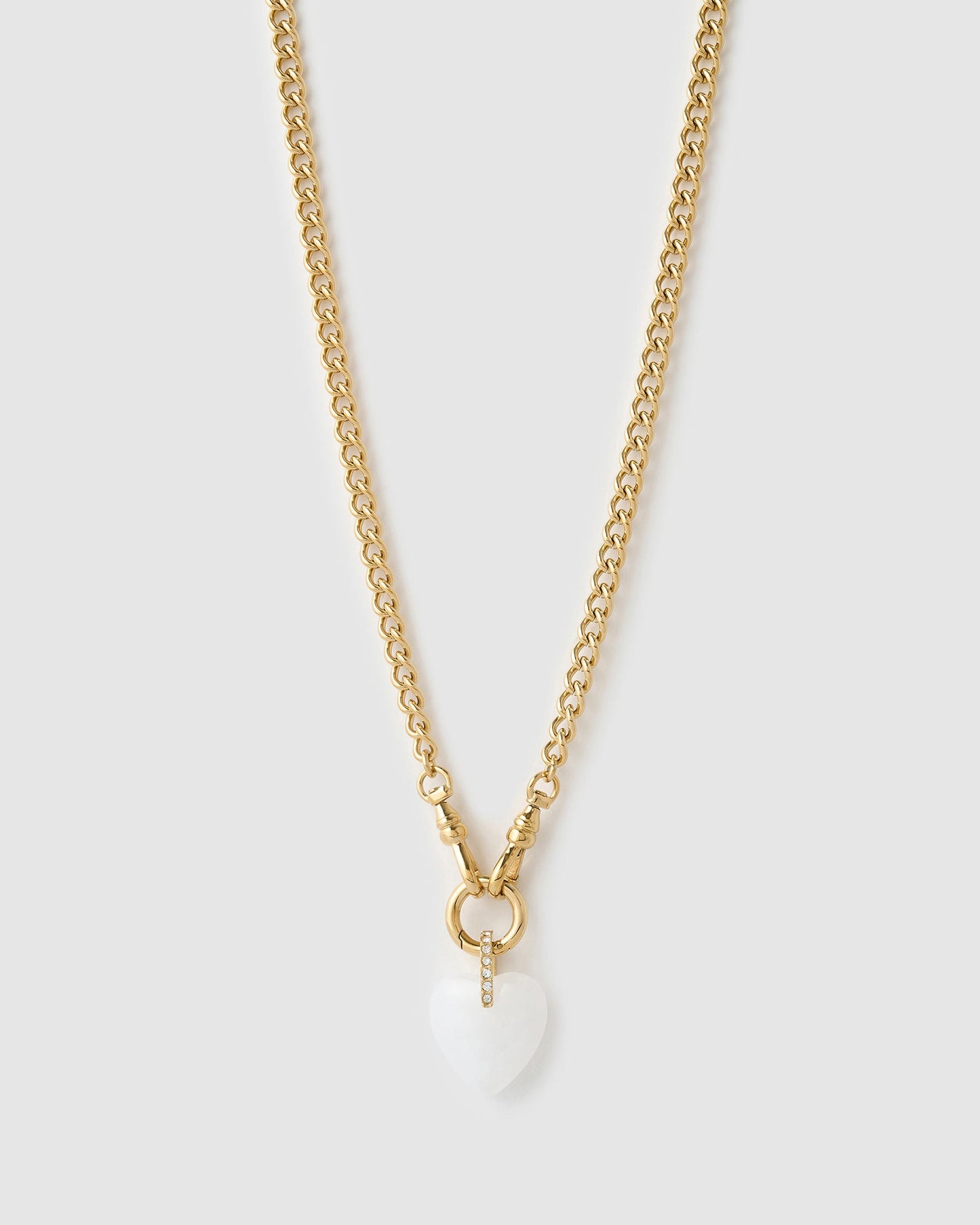 Violet Heart Necklace - White Agate