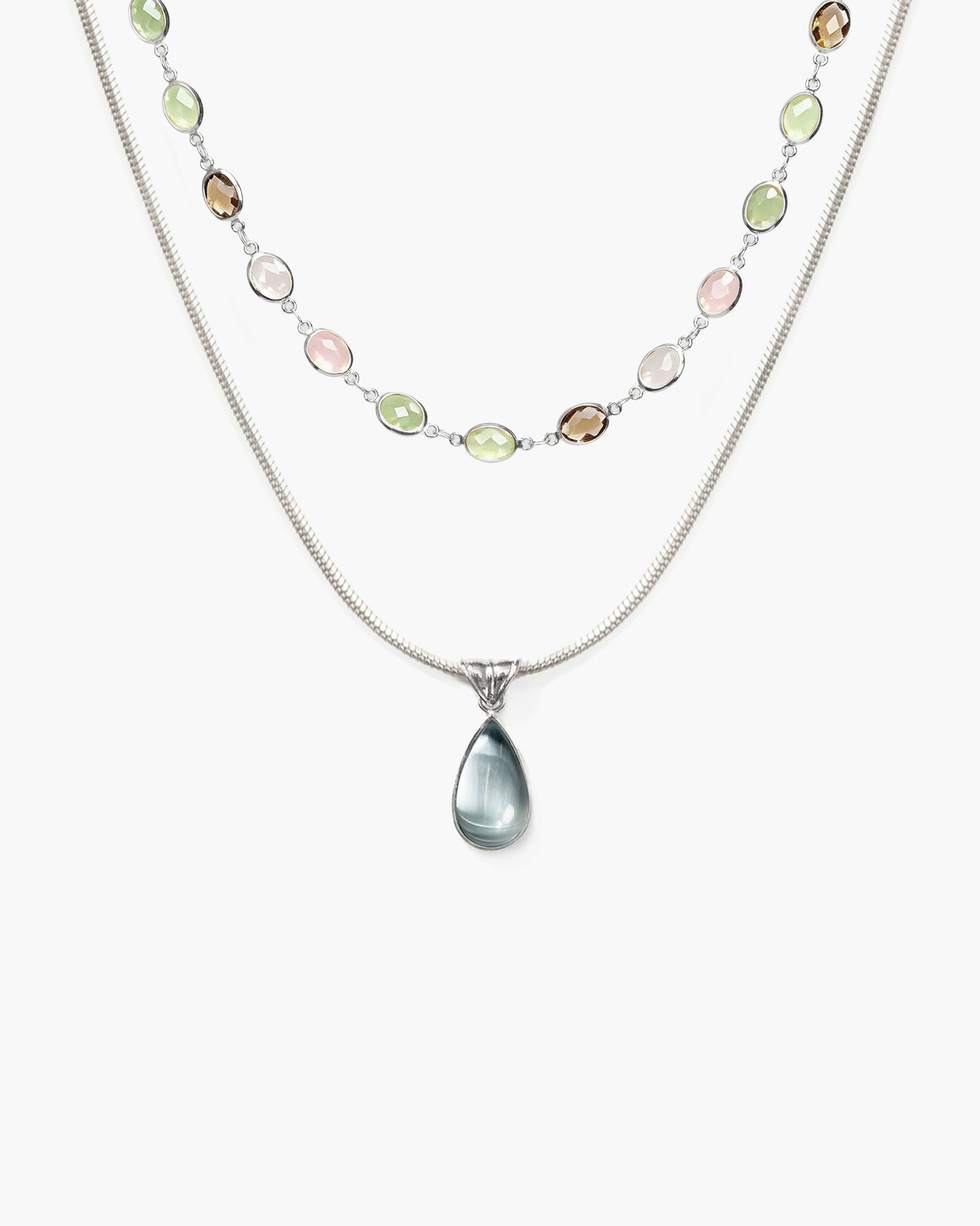 Waterdrop & Whimsical Romance Stone Necklace Set