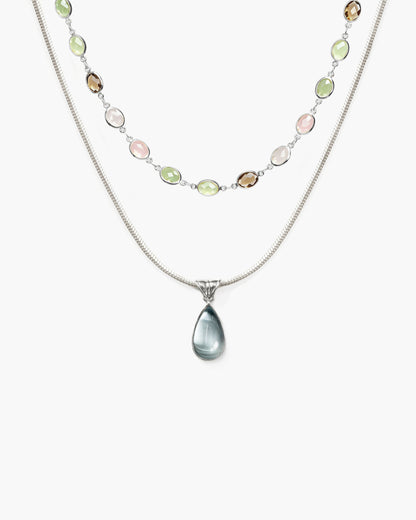 Waterdrop & Whimsical Romance Stone Necklace Set