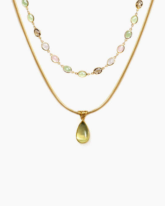 Waterdrop & Whimsical Romance Stone Necklace Set