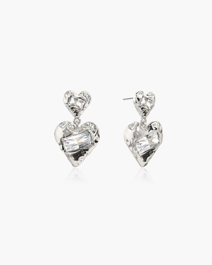 Forever Heart Earrings in Silver