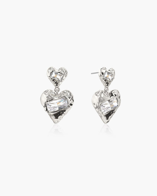 Forever Heart Earrings in Silver