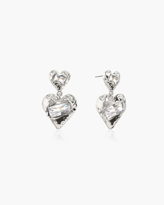 Forever Heart Earrings in Silver