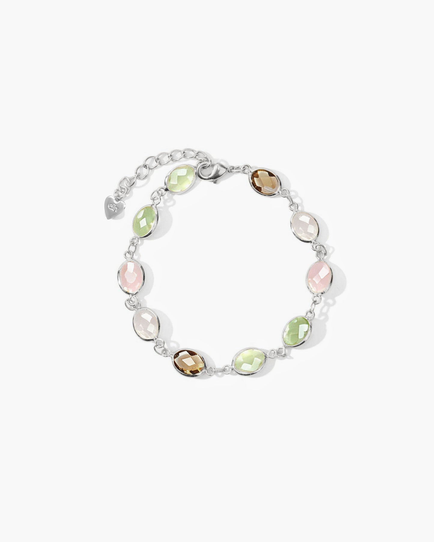 Whimsical Romance Stone Bracelet in Silver