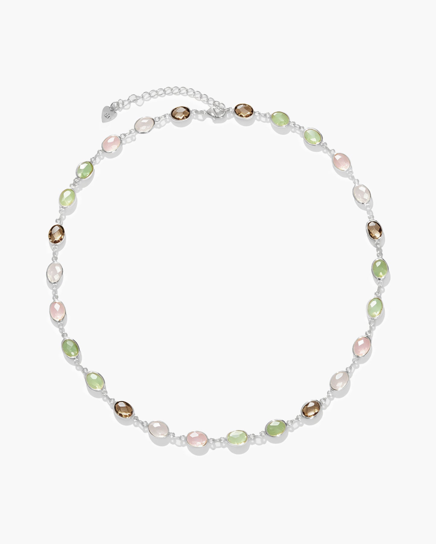 Whimsical Romance Stone Necklace in Silver