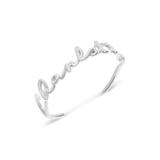 Written In The Sand Custom Name Bangle (Silver)