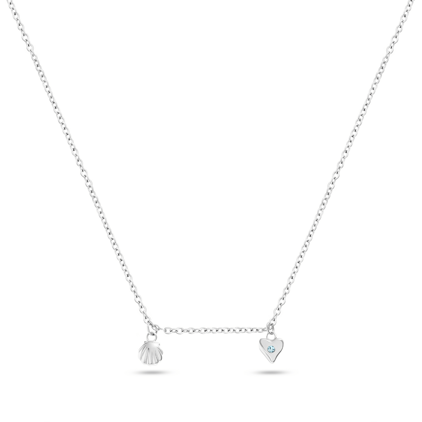 Written In The Sand Mini Charm Necklace (Silver)