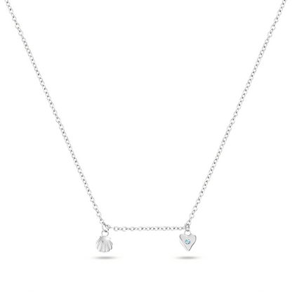 Written In The Sand Mini Charm Necklace (Silver)