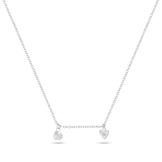 Written In The Sand Mini Charm Necklace (Silver)
