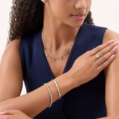 Written In The Sand Mini Charm Necklace (Silver)