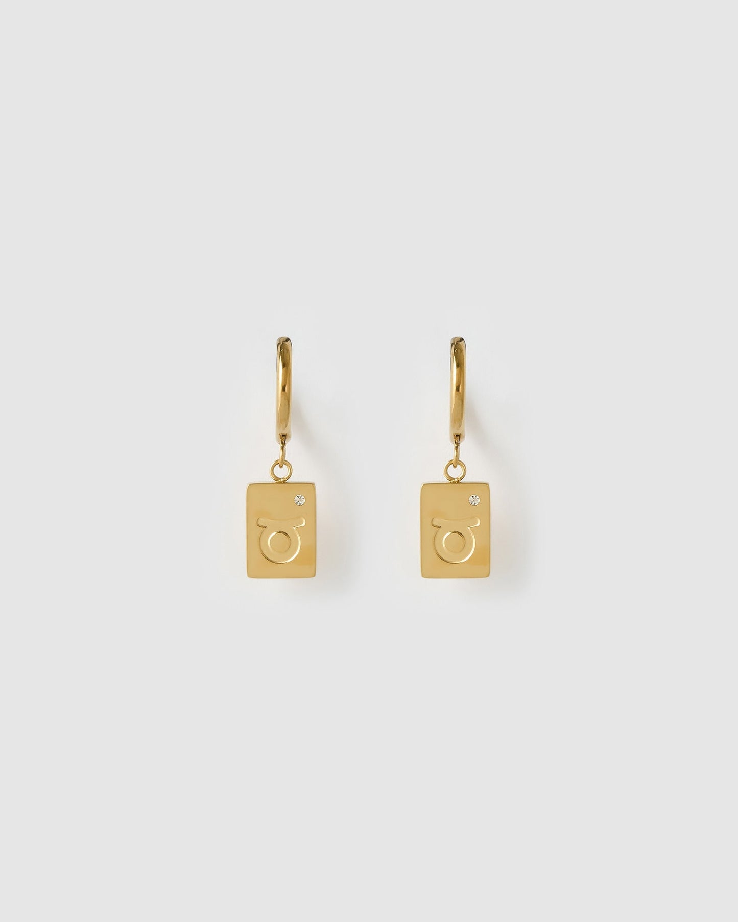 Zodiac Gold Tag Earrings
