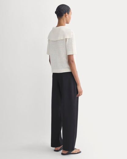 Open Collar Polo | Bone