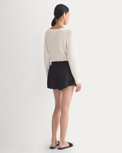 Flowy Short in Linen | Black