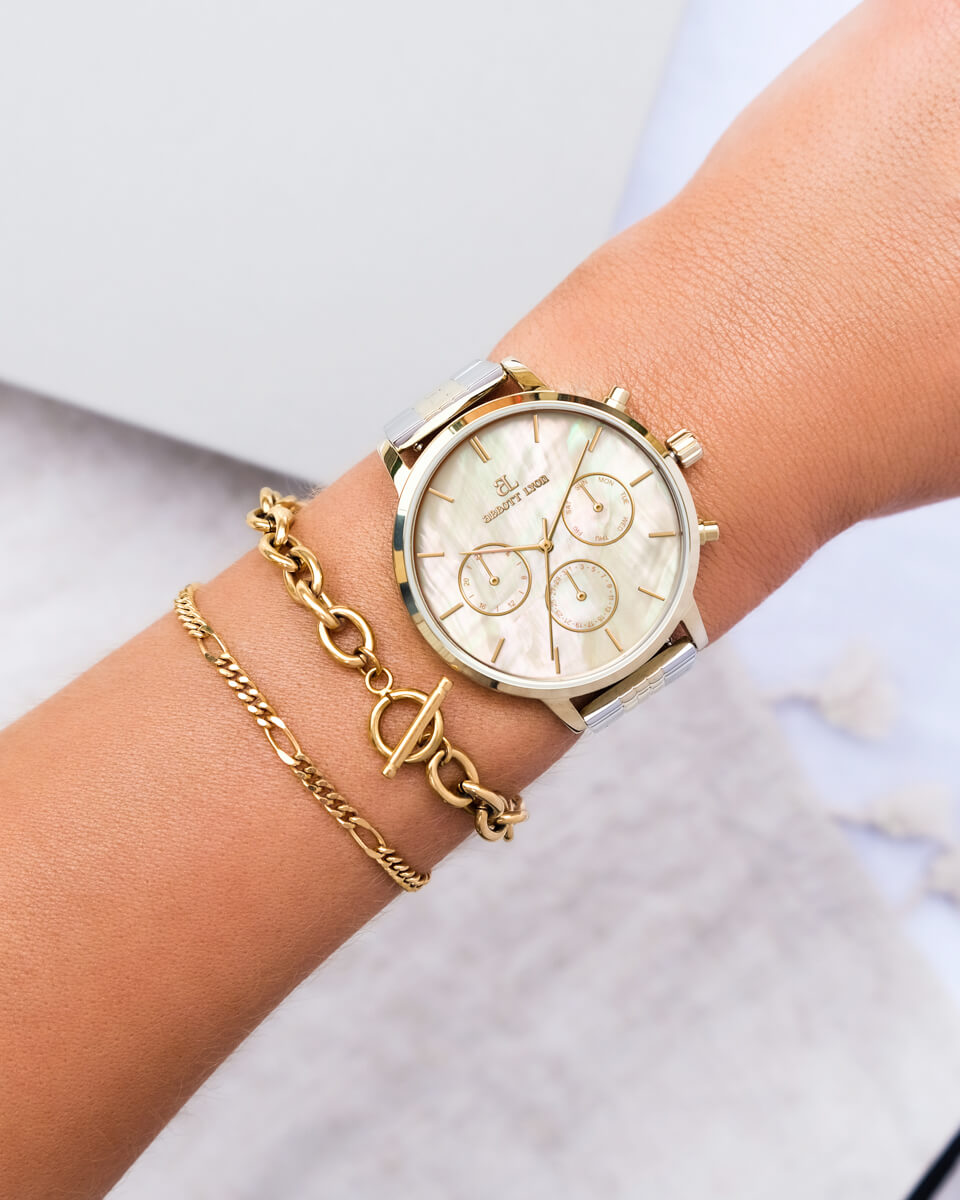 Two Tone Pearl Link Nueva 40 Watch