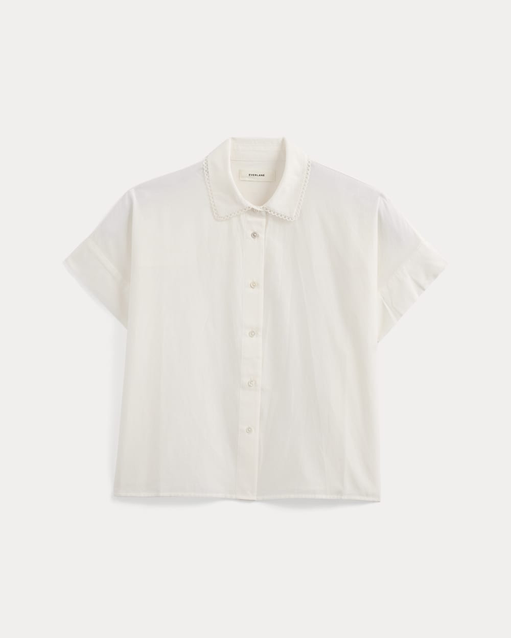 Scalloped-Collar Square Shirt | Bone