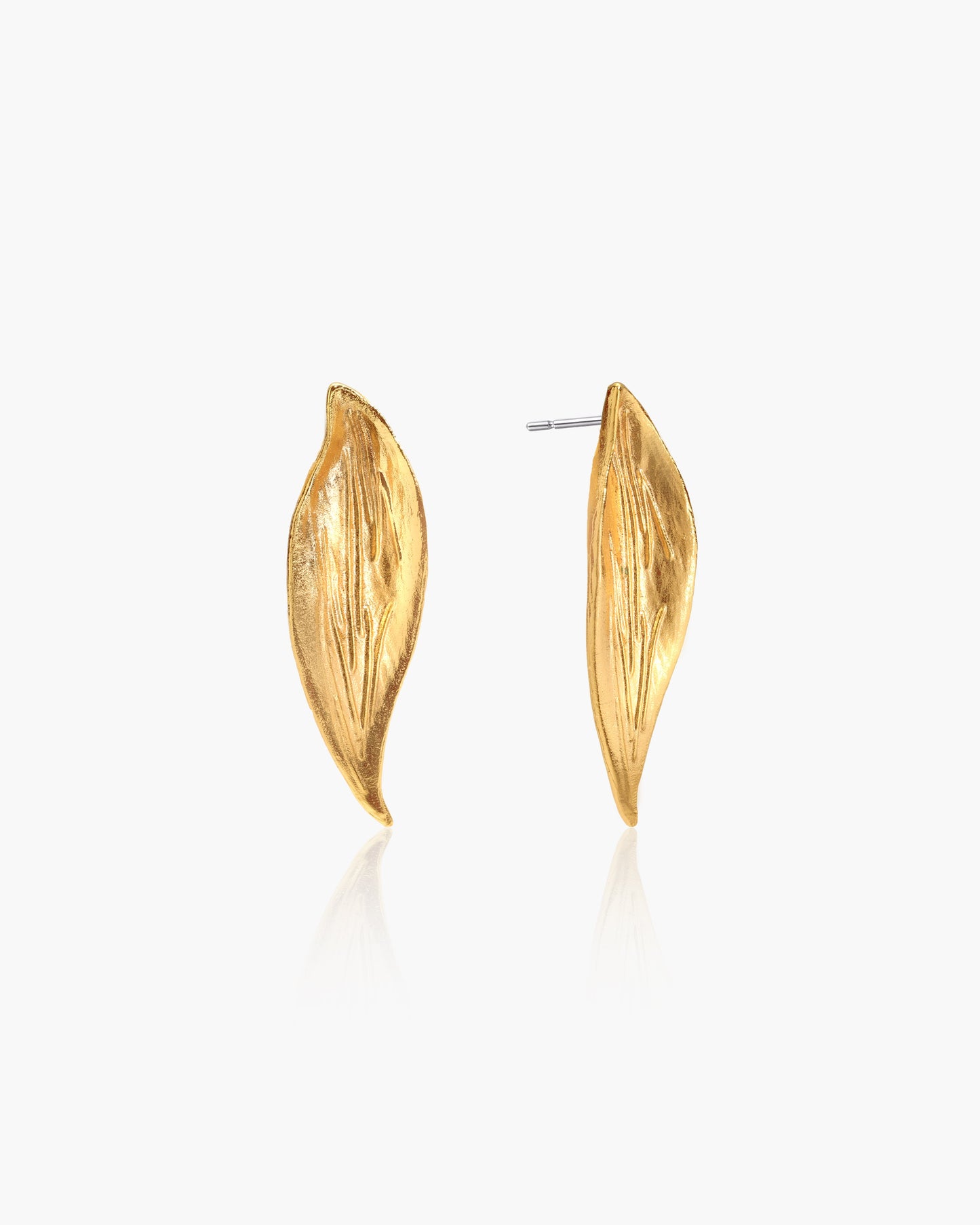 Golden Leaf Stud Earrings