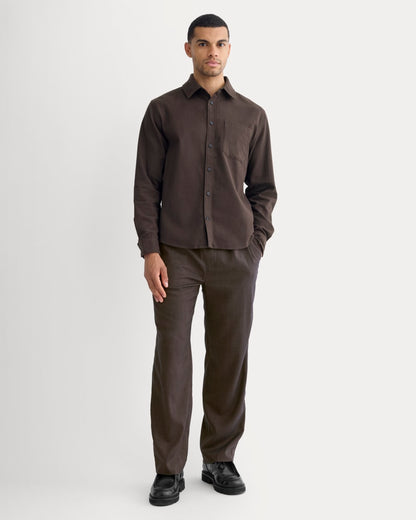 Brushed Flannel Shirt | Dark Chocolate