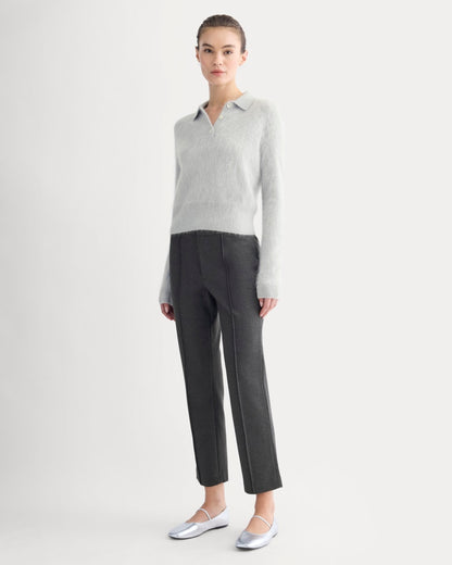 Slim Trouser in Ponte | Heathered Soot
