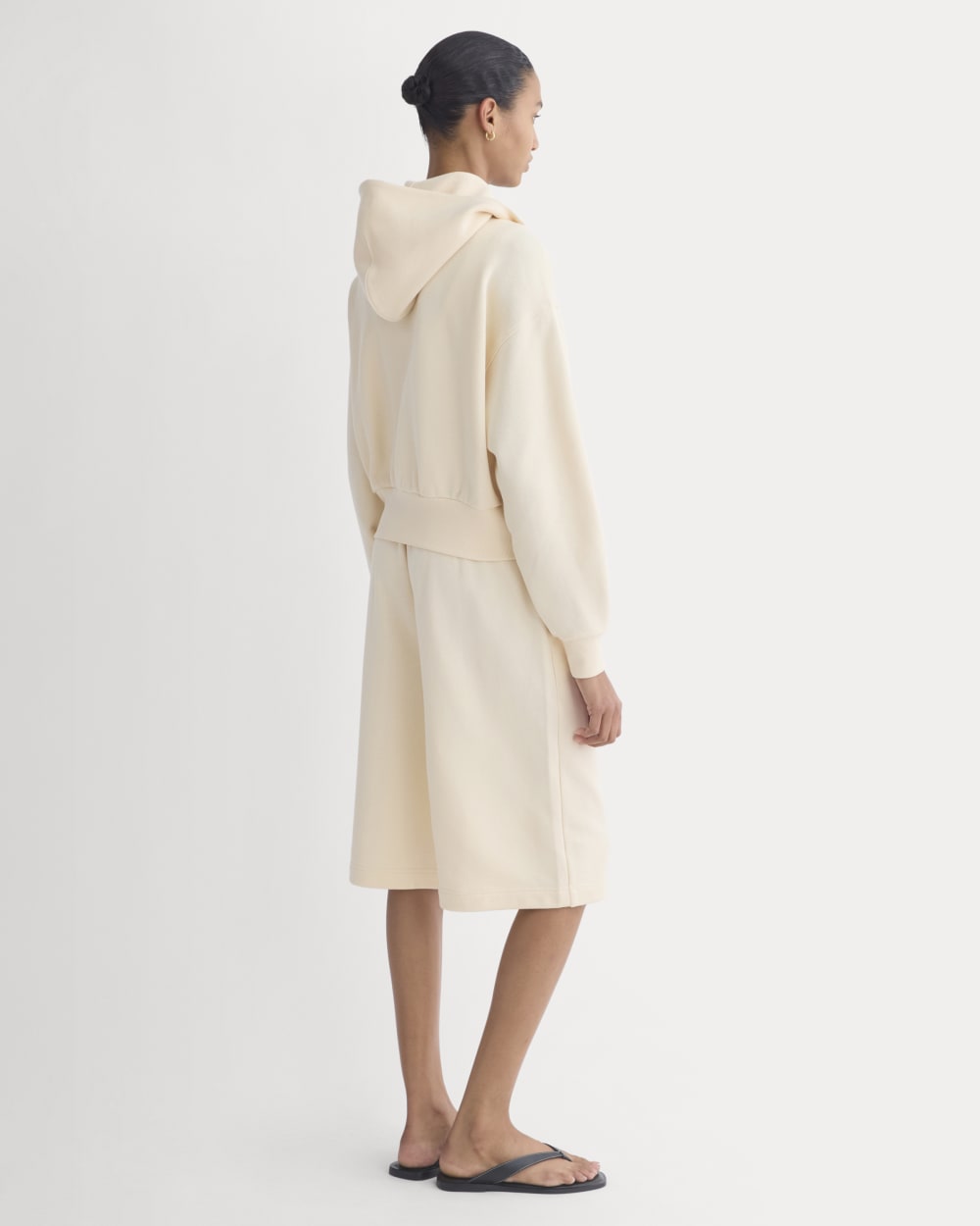Lightweight Terry Cropped Full-Zip | Parchment