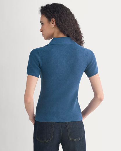Knit Quarter-Zip Polo | Estate Blue