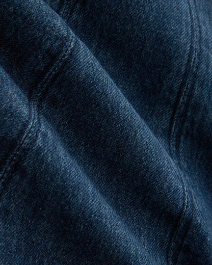 Denim Button-Front Mini Dress | Dark Indigo