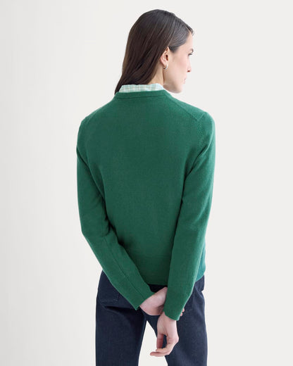 Cashmere Slim Crew Sweater | Hunter Green