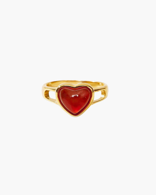 Carnelian Heart Ring
