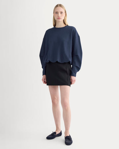 Lightweight Terry Bubble Sweatshirt | Navy