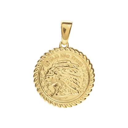Cross and Coin Set in Yellow Gold