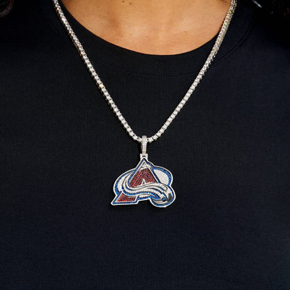 Colorado Avalanche Official NHL Logo Pendant in White Gold