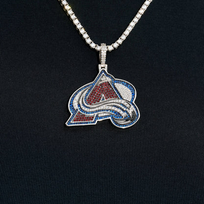 Colorado Avalanche Official NHL Logo Pendant in White Gold