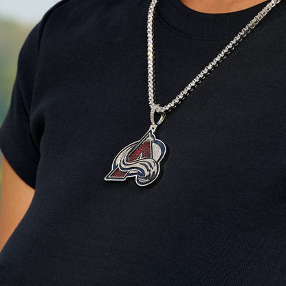 Colorado Avalanche Official NHL Logo Pendant in White Gold