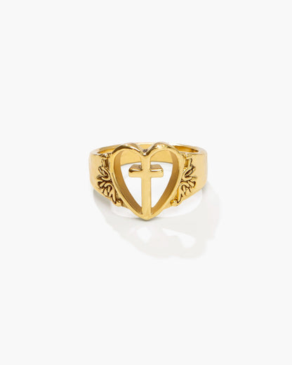 Creda Heart Cross Ring