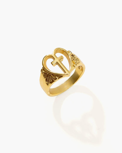 Creda Heart Cross Ring